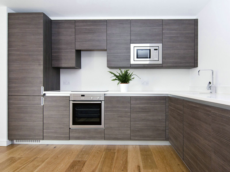 Gabinetes modernos de cocina de madera